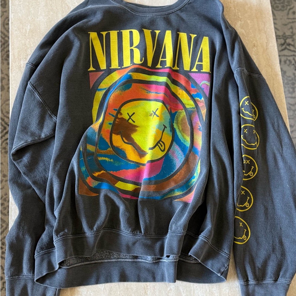 NIRVANA Multicolor Graphic Crew Neck Sweater - image 1